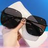 Fashion Design Oversized Square Sunglasses Gradient Lens Round Face Fit Gradient Sun Glasses Uv400 Eyewear For Women & Men