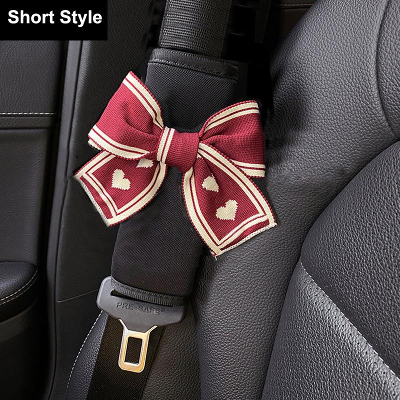 Модный бант, чехол на ремень безопасности из ледяного шелка для защиты шеи, универсальные накладки на плечи для автомобильного сиденья, лямка, подушка-жгут