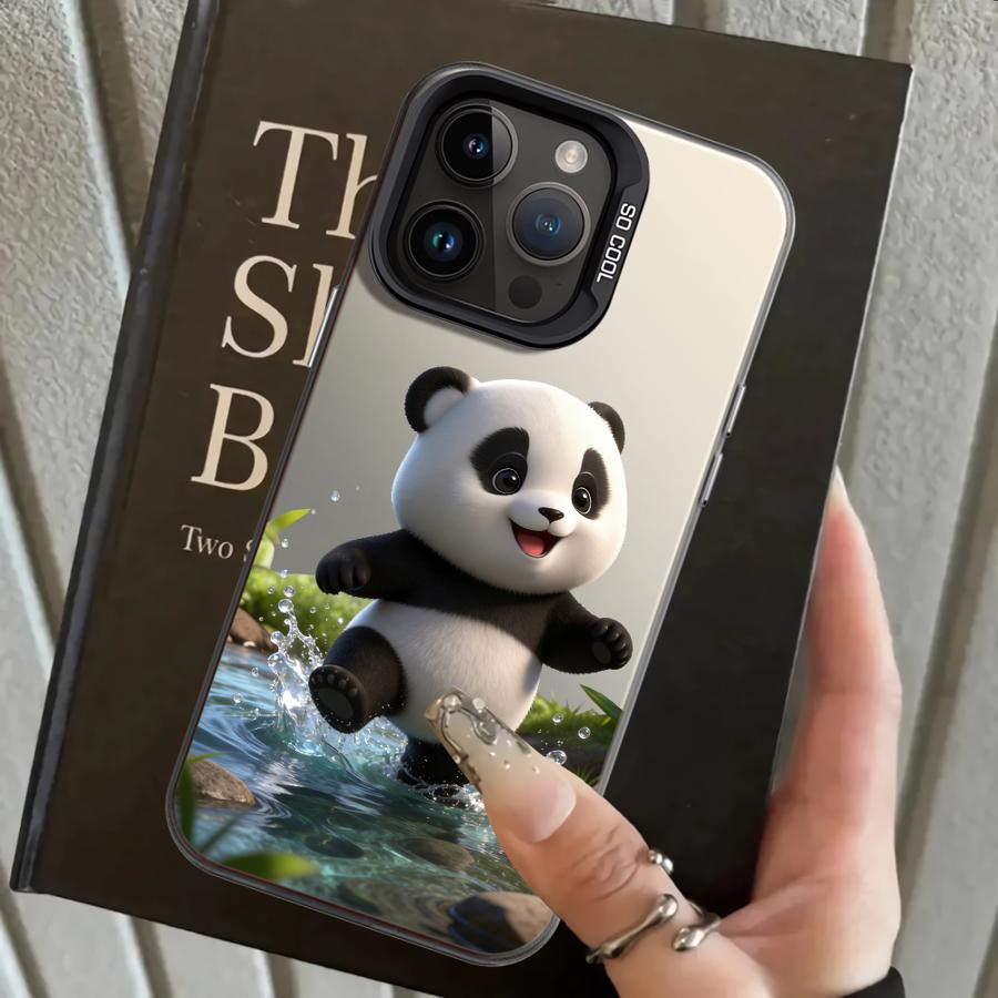 Чехол-накладка с Пандой для iPhone 17 Pro Max 11 XS 13 Pro XR 12 Air 15 Plus 16 14