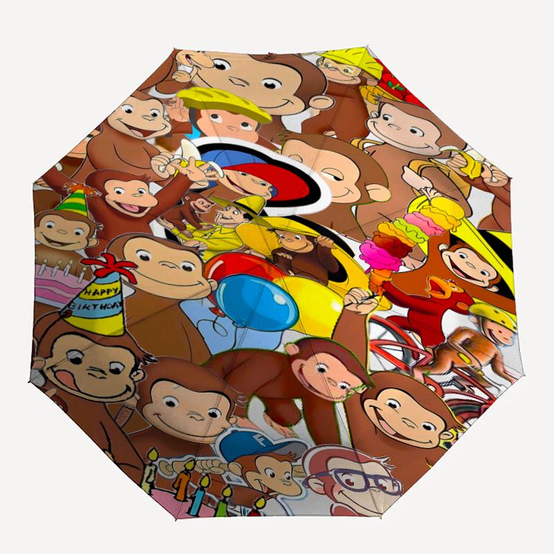 1pc Curious George Umbrella, Sun Protection, And UV Shielding. It Has Eight Sturdy Ribs for Outdoor Use And Perfect Gift