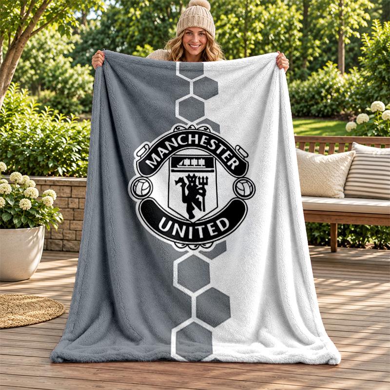 FC Manchester blanket Flannel Blanket Soft Cozy Plush Throw for Sofa Bed Lightweight Home Decoration Gifts for Christmas various holidays