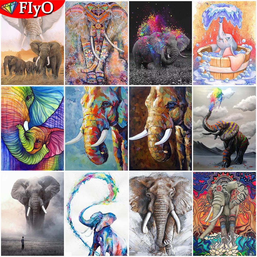 5D Алмазная вышивка Слон Полный квадратный круглый вышивка крестиком Алмазная картина Животное Мозаика Рукоделие Украшение дома
