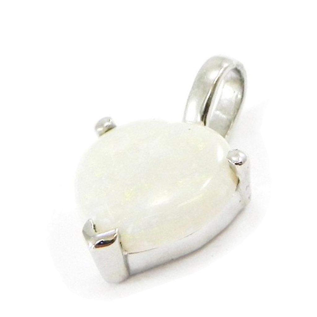 Les Trésors De Lily [E8668] - Artisan Silver Pendant 'Goddess Opal' Silver White (rhodium-plated) - 8x8 Mm