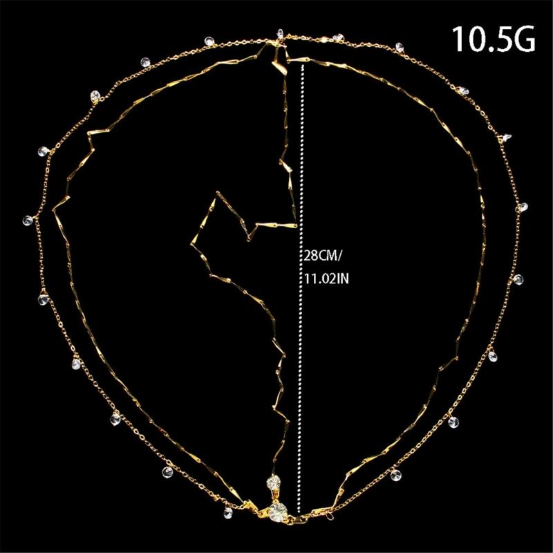 Элегантная хрустальная цепочка на голову Стильная цепочка на лоб Ювелирные изделия Многослойные кисточки Стразы Украшение для волос для женщин девушек