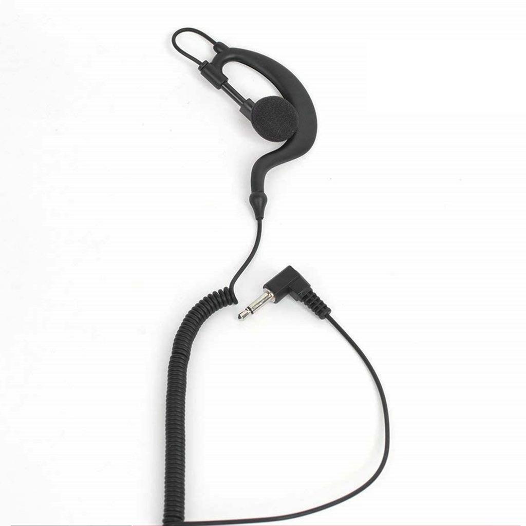 3.5mm Ear Hook Headset for Walkie Talkie Single Ear Radio Earpiece Single Earphone with Coiled Cable