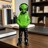 Модный Офисный Настольный Орнамент 3D Печатная Фигурка Инопланетянина в Худи и Наушниках, Настольное Крутое Киберпанк Статуэтка-Орнамент, Кибер Стиль для Игровой Комнаты