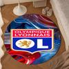 1PC Olympique Football Crest Round Rug for Livingroom,Bedroom, Palyroom, Chair Rug, Area rug, Circle Carpet, Large Size Fan Christmas gift