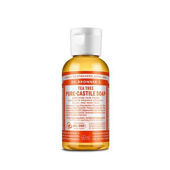 Dr. Bronner's Pure Castile Soap 60ml (Choose 1 of 2 Flavors) (Tea Tree/Peppermint)