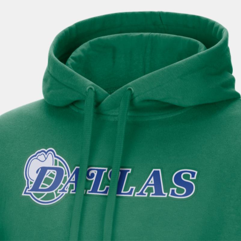 Nike НБА Даллас Маверикс с буквенным принтом и логотипом, флисовый пуловер с капюшоном, мужские топы, зеленый DB2311-312