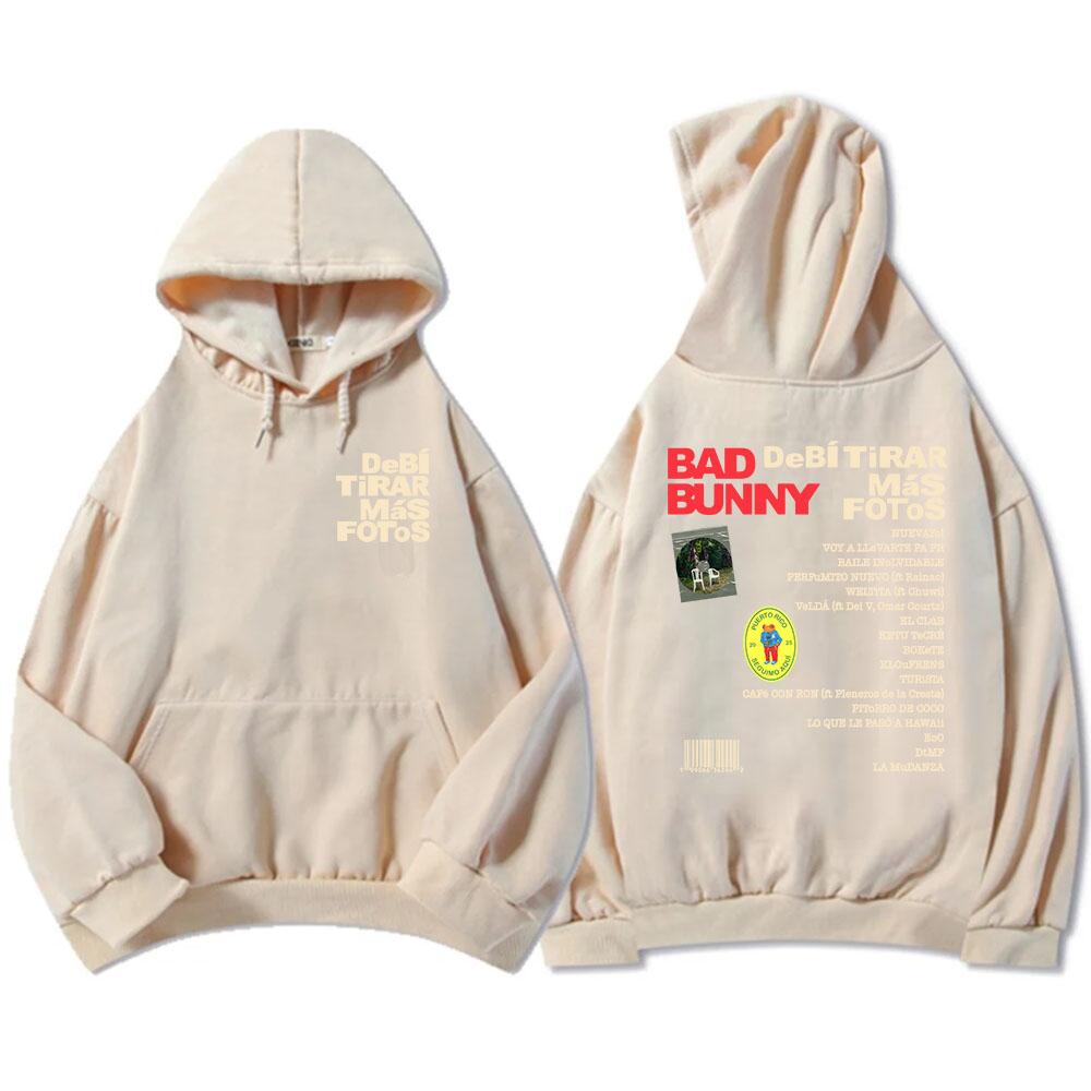 Unisex Streetwear Bad Bunny DTMF Hoodies 2025 New Album Debí Tirar Más Fotos Printing Sweatshirts Winter Comfortable Male Hoodie