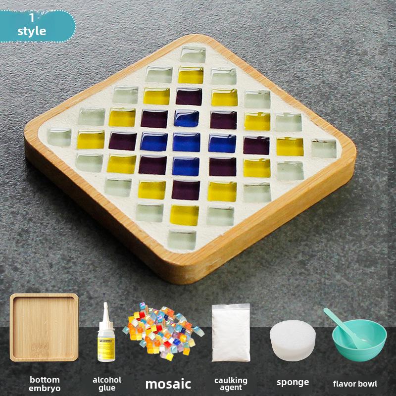 Bamboo Mosaic Coaster DIY Kit for Students and Kids