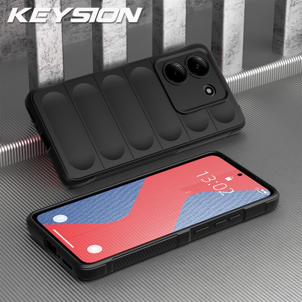 KEYSION Противоударный матовый чехол для телефона Xiaomi POCO M7 Pro 5G Противоскользящий мягкий силиконовый чехол для телефона Xiaomi POCO M7 Pro 5G
