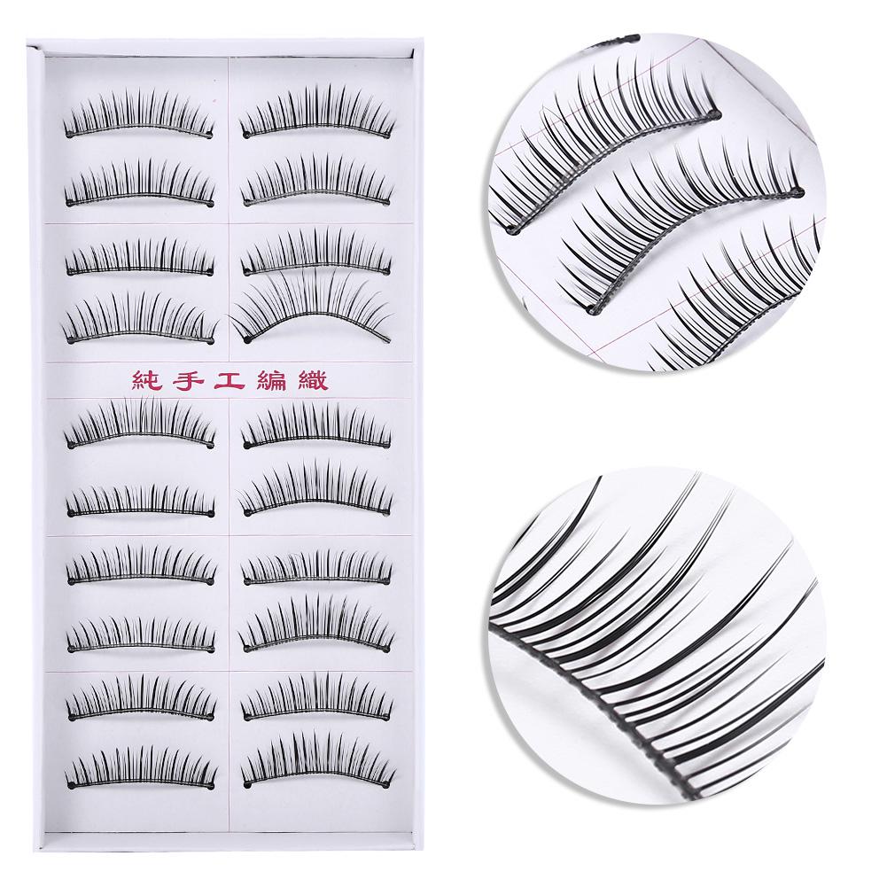 20 шт. Натуральные накладные ресницы для красоты, тонкие, толстые, накладные ресницы, инструмент для макияжа