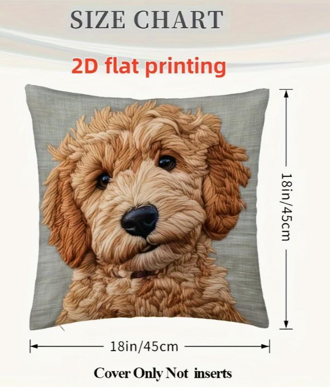 2D Flat A Single Decorative Pillowcase Featuring A Retro Dog Design It Is Made Ultra-Soft Short Has Cushion Cover Is Home Decor