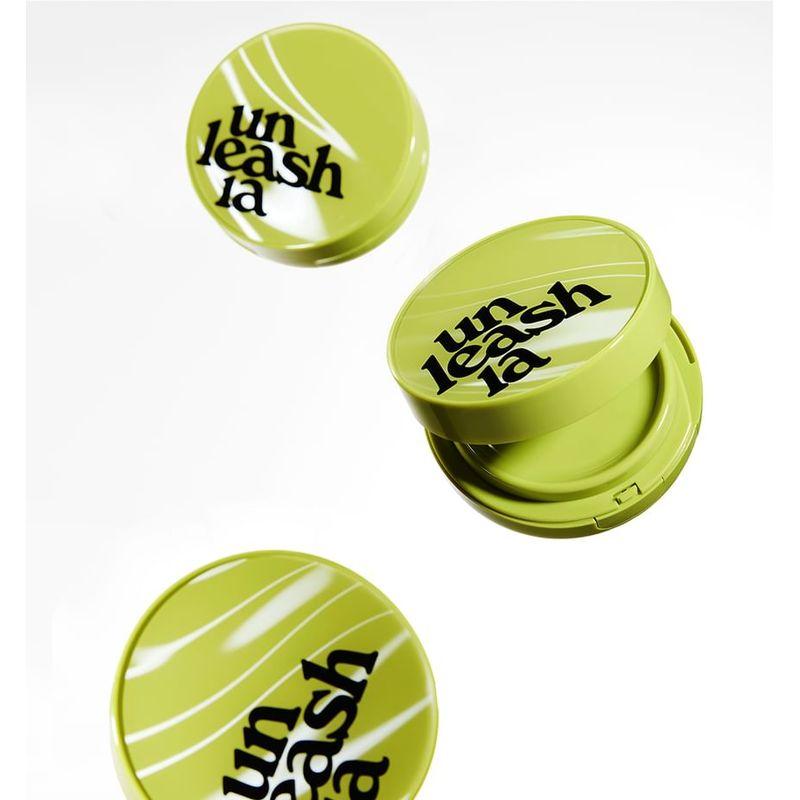 UNLEASHIA Bundle: Сатиновый кушон Healthy-Green Re-Feel Сменный блок + Футляр - 5 Цветов