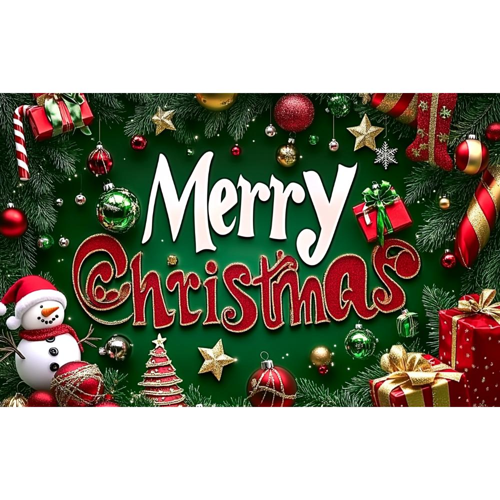 Зеленый Красный Веселый Рождественский Фон Санта Снеговик Большой Баннер Уличные Украшения Для Дома И Сада Для Рождественской Вечеринки Новогодние Декорации