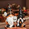Halloween Resin Gnome Figurines With Ghost Pumpkin And Witch Hat For Home Tabletop Party Decor Indoor Holiday Ornaments