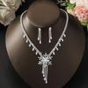 3 предмета Женская модная медная инкрустированная цирконом цепочка-колье с когтями, серьги, цирконовый набор, подходит для свадьбы, вечеринки, фестиваля, подарки