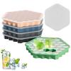 Silicone Ice Cube Trays with Lid 37 Grids Honeycomb Style Ice Cube Molds for Whiskey Cocktails Reusable Ice Maker Family Party Bar Essentials