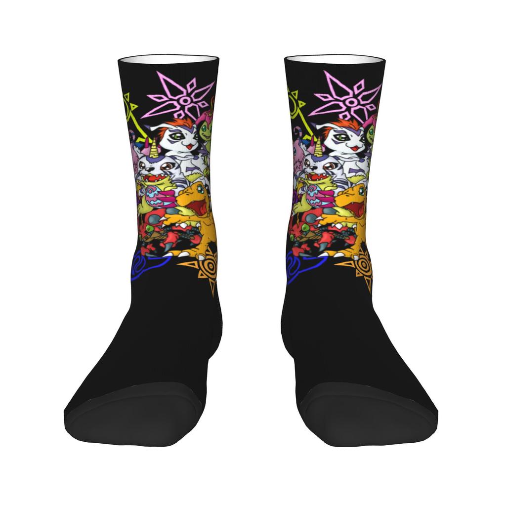Winter Warm Hip-hop Unisex Digimon and Crests Socks Nostalgic Anime Breathable Skateboard Socks