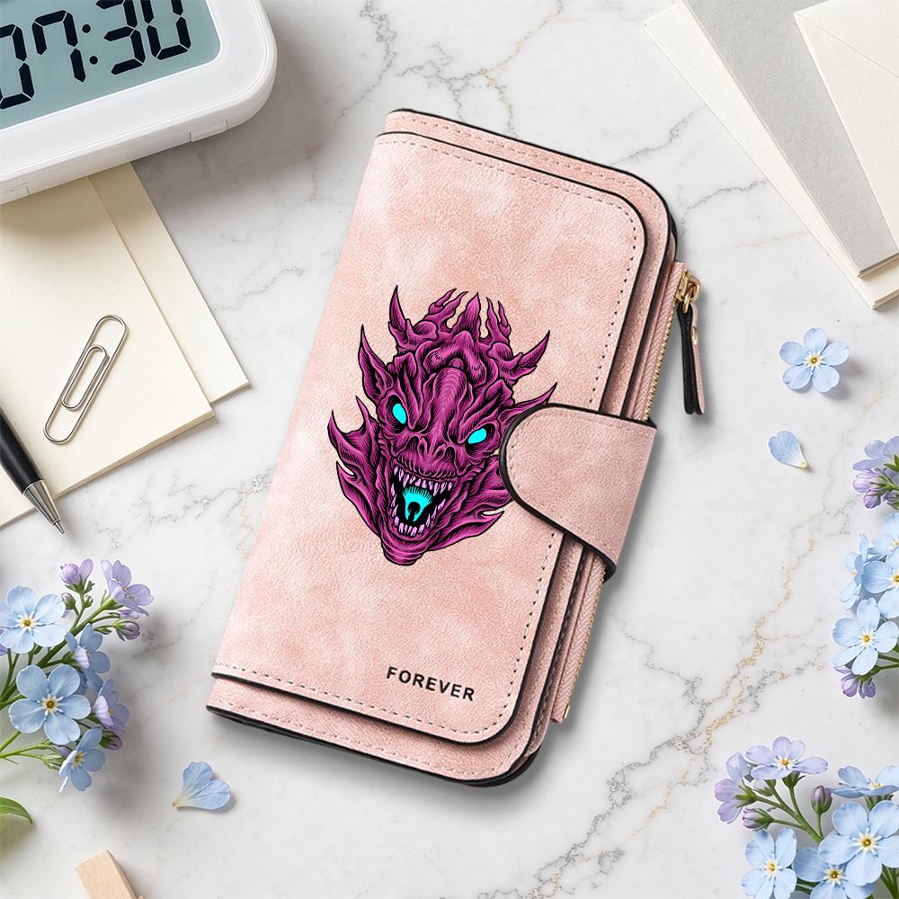 Gothic Dragon Print Wallet Cool Fashion Long Purse Portable Casual Card Holder
