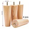 4pcs Wooden Furniture Legs Tapered Sofa Legs Replacement Furniture Feet with Mounting Plate Screws Couch and Chair Sofa Legs
