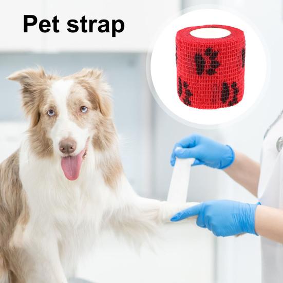 12 рулонов ремней для домашних животных с рисунком когтей, самоклеящиеся повязки, дышащие эластичные повязки для домашних животных для собак, кошек, когтей, растяжений, отеков