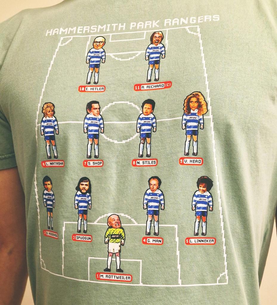 BOTTOM Rik Mayall tshirt tee T-SHIRT Hammersmith Park Rangers Football unisex men's funny comedy UK
