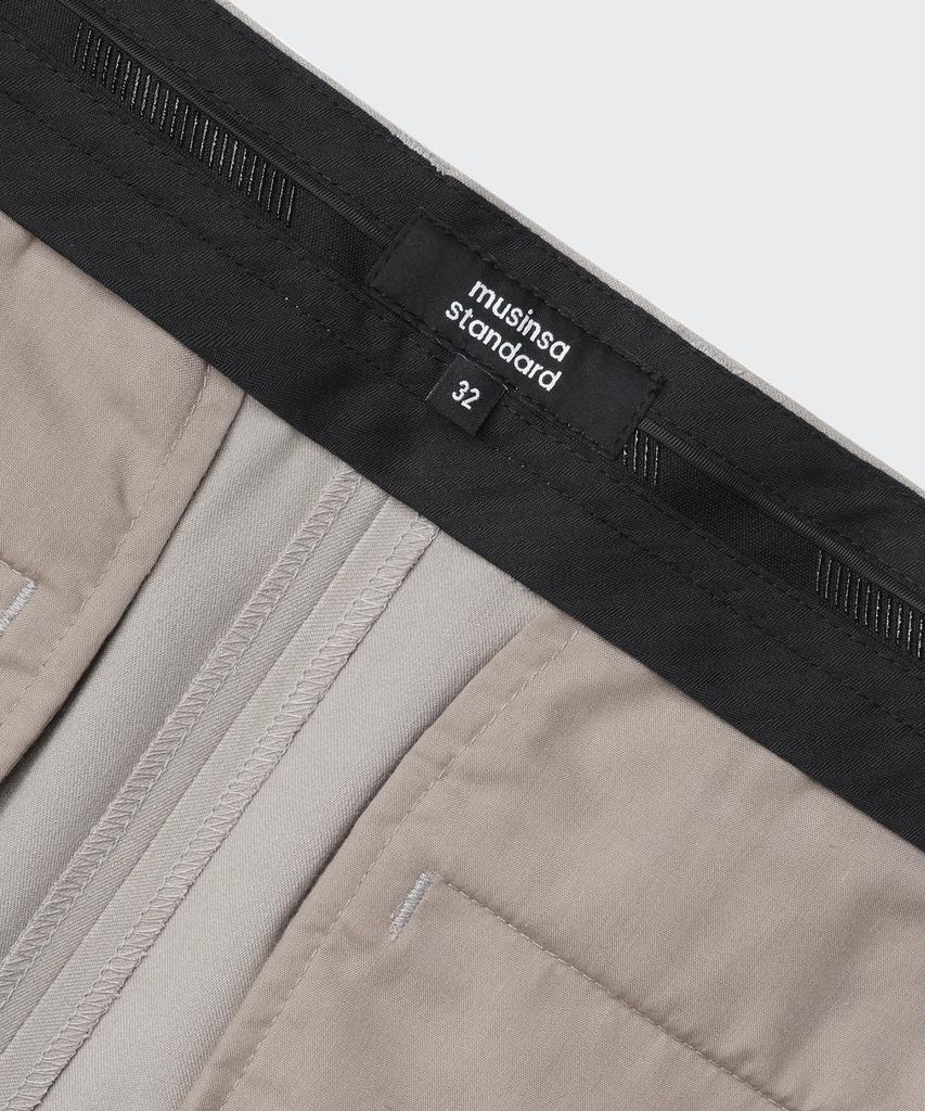 MUSINSA STANDARD Tapered Hidden Banding Crop Slacks [Light Beige]
