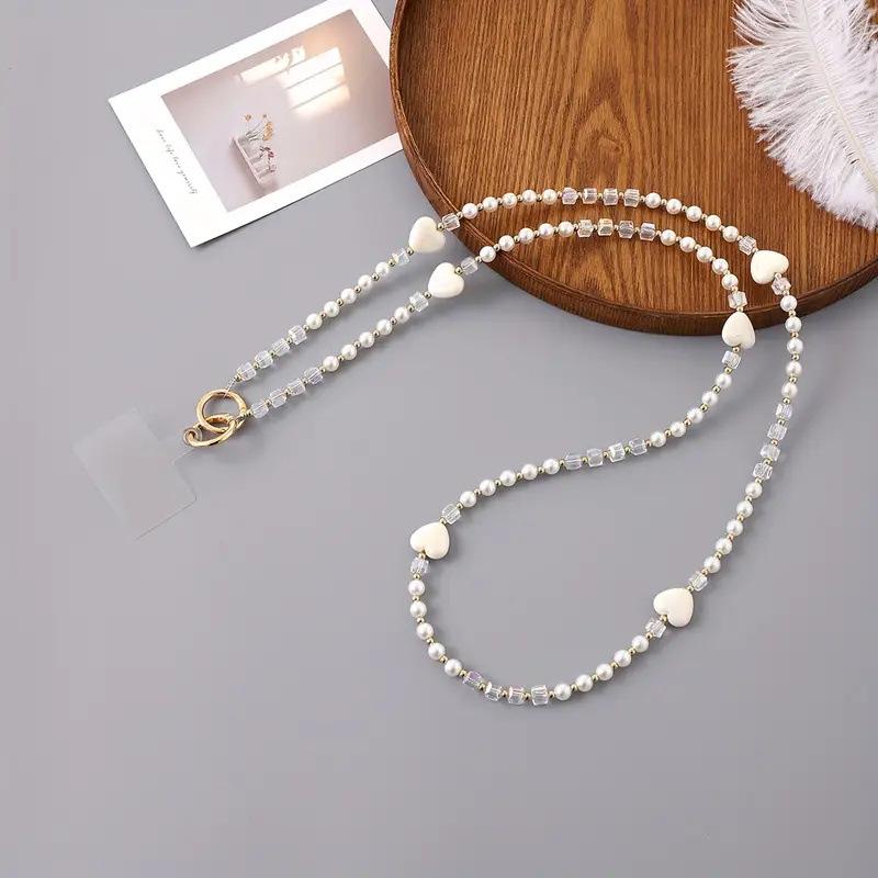 Pearl Mobile Phone Chain Necklace - Crossbody Lanyard for Women