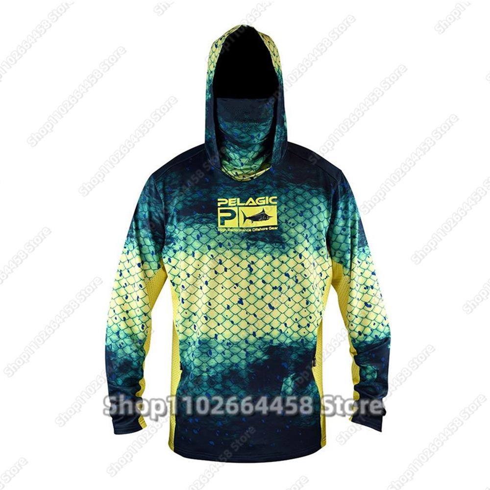 PELAGIC Men's and Women's Long Sleeve Breathable Sunscreen Hooded Fishing Suit Sea Fishing Boat Fishing Luya Fishing Suit Customization