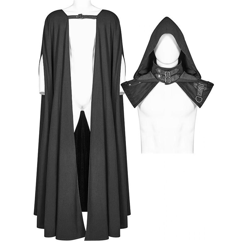 Gothic Hooded Cloak Halloween Devil Wizard Cosplay Robe Medieval Cape for Men Women Party