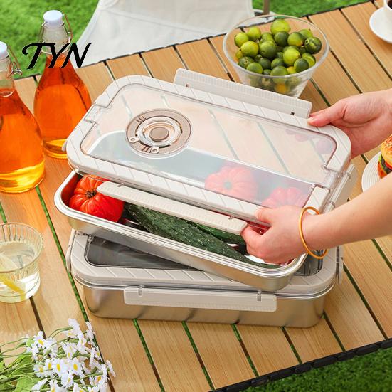 Stackable Dry Food Organizer Stainless Steel Crisper Box with Sealing Lid And Handle, Large Capacity Space Saving Storage Solution Bread Box,