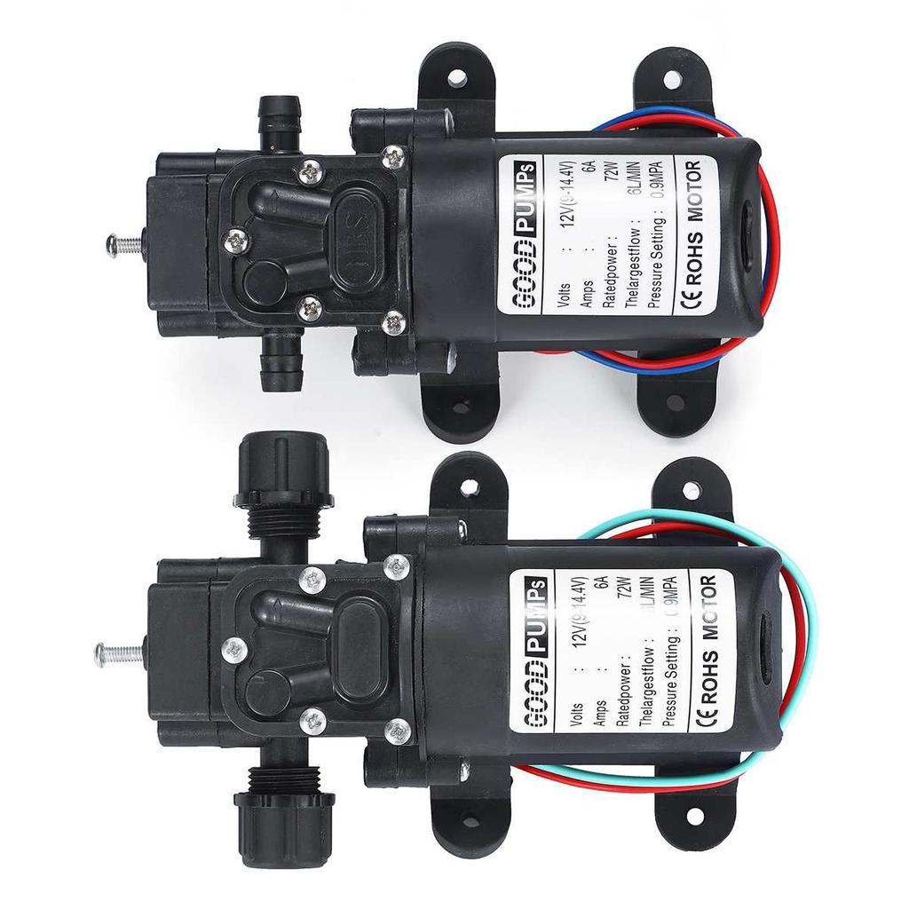 DC 12V 130PSI 6L/Min Water High Pressure Diaphragm Water Pump Self Priming Pump Automatic Switch