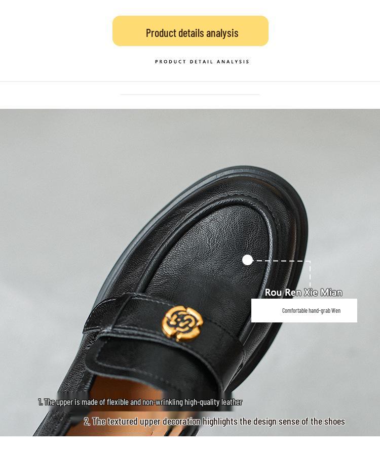 Женские ретро лоферы с круглым носком «Камелия» 2025 года на массивном каблуке и с отделкой из овчины
