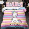 Unicorn Cartoon Rainbow Horse Bedding Set Kids Duvet Cover for Children Baby Crib Duvet Cover Set Pillowcase Lovely Bed Linens
