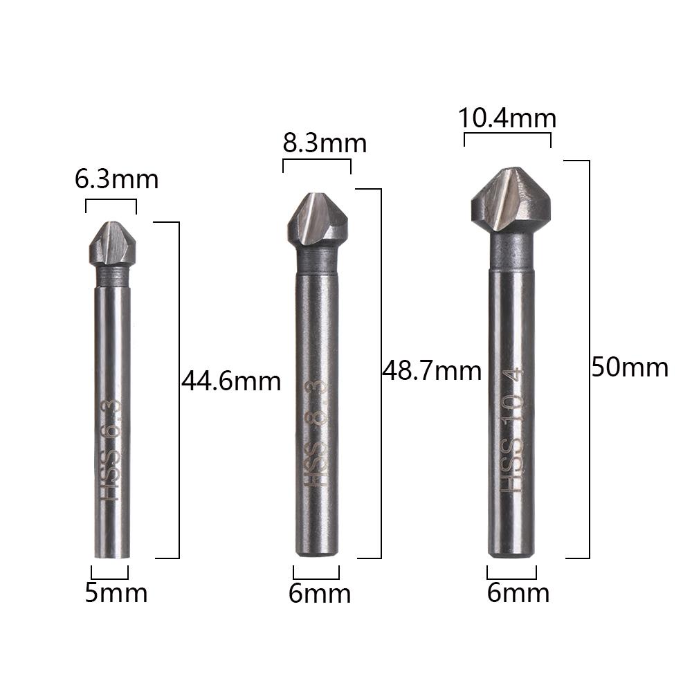 Round Handle Hard Metals Three Edge Chamfer Hand Power Tools Countersink Drill Bit Cutter Tool