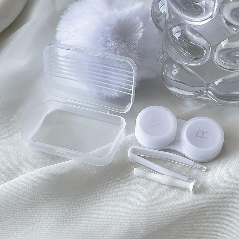 Коробка для контактных линз Предотвращает утечку Прозрачная крышка для линз Контейнер Держатель для контактных линз Сопутствующая коробка Коробка для ухода Портативная дорожная