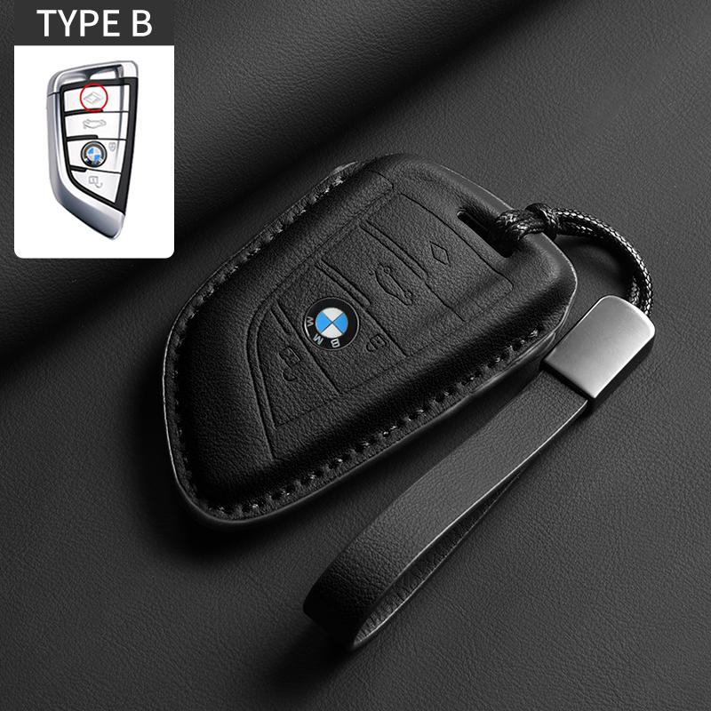 Leather Car Key Case Full Flip Shell For BMW 1 3 5 7 Series 320i 530i 550i F20 F15 F16 F48 G20 G30 G01 G02 G05 G11 X1 X3 X4 X5 NH8