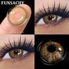 FUNSACHY 1pair Colored Pupils for Eyes Natural Brown Big Eyes Contacts Cosmetic Gray Eye Color Lens Blue Lenses for Woman Yearly