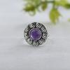 Серебряное кольцо с аметистом, Ювелирные изделия ручной работы из стерлингового серебра 925 пробы, Ювелирные изделия с камнем февраля, Подарок для нее, Женское кольцо Ar8954