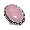 Rose Quartz Gemstone 925 Sterling Silver Jewelry Ring Size 7