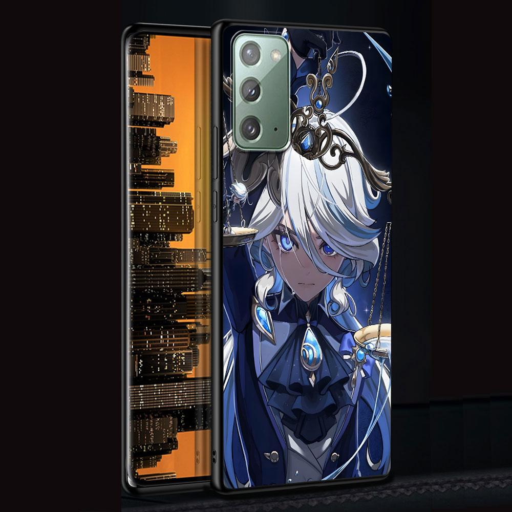 Genshin Impact Furina Case for Samsung Galaxy Note 20 Ultra 8 10 Lite 9 TPU Phone Cover Note 10 Plus Black Soft Shell Funda Capa