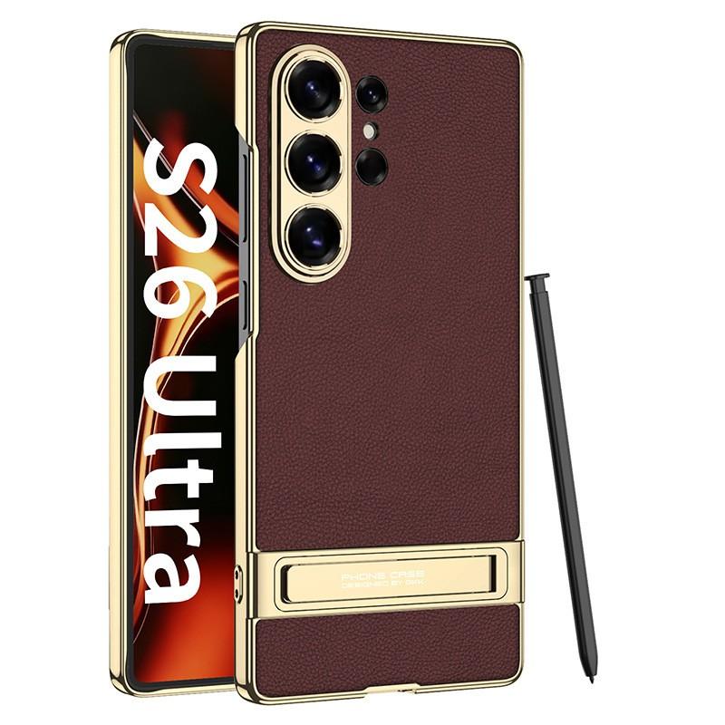 Premium Electroplated PC Phone Case With Kickstand Galaxy S26 Ultra S25 S24 Full Coverage Protective Cover