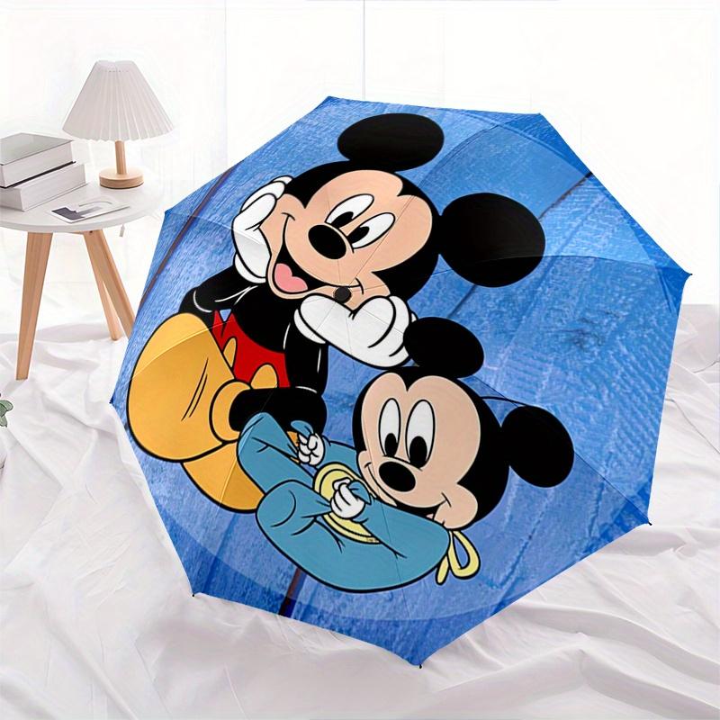 1pc Mickey Mouse,Classic Cartoon Automatic Folding Umbrella: Compact 8-Bone Design Cartoon Outdoor Travel Companion, Business Umbrella, Chri