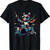 Cat Playing Drum Sunglasses Drummer Drumming Drummers T-Shirt (2)