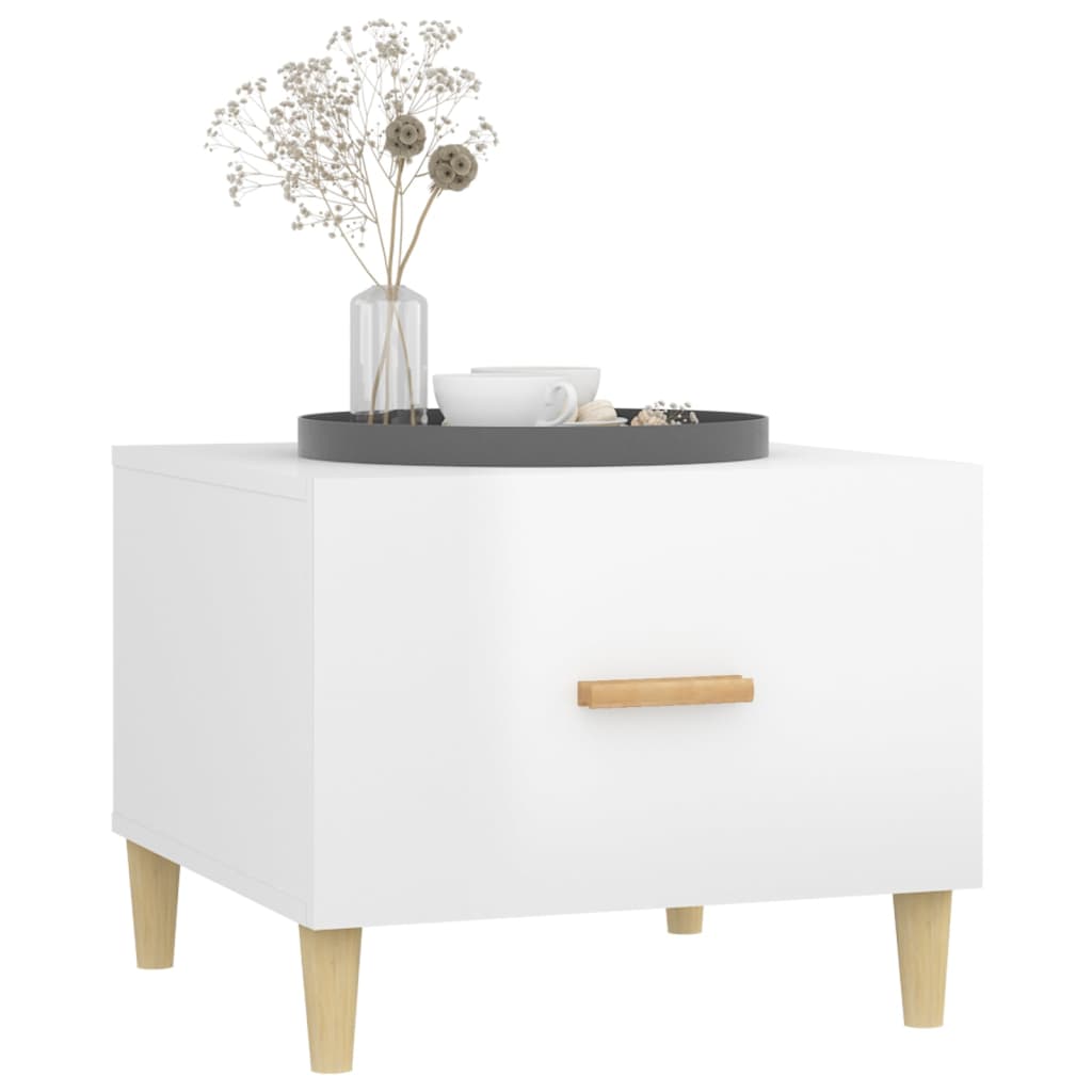 Glossy White Coffee Table 50 x 50 x 40 cm Engineered Wood