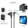 D-Tap to DC Power Cable with Elbow Connector for Monitor & Wireless Video Transmission, V-mount Battery Adapter