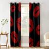 Sexy Red Lip Print Black Blackout Curtains For Kitchen Bedroom Kids Room Window Treatment Curtains for Living Room