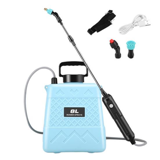 Электрический садовый опрыскиватель 5 л/8 л ранцевый опрыскиватель с 3 распылительными насадками, выдвижной штангой, плечевым ремнем, аккумуляторный опрыскиватель для сорняков для весенней обработки